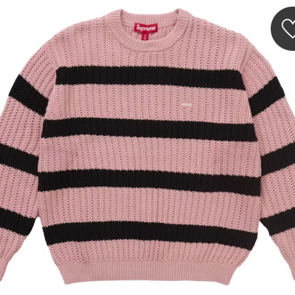 Supreme Pink and Black Knit Pullover